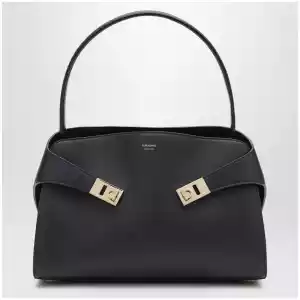 Ferragamo Navy blue Hug Soft M handbag in leather
