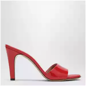 Ferragamo Fire red patent leather heeled slides
