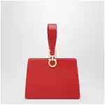 Ferragamo Red double Gancini mini clutch