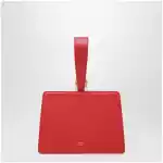 Ferragamo Red double Gancini mini clutch