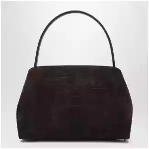 Ferragamo Hug Soft M shoulder bag in Natural crocodile-effect