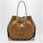 Ferragamo Hug bucket bag with buckle in Natural