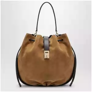 Ferragamo Hug bucket bag with buckle in Natural