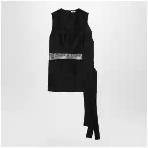 Ferragamo Black mini dress with lace