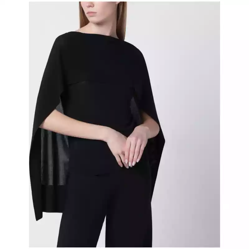 Alberta Ferretti Black top with chiffon sleeves