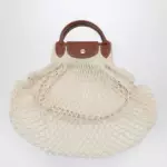 Longchamp Ecru La Pliage Filet small