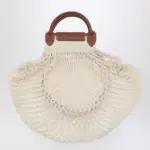 Longchamp Ecru La Pliage Filet small