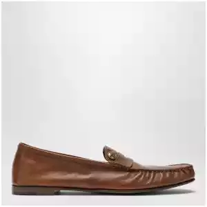 Versace Brown Guanto loafers in calf leather