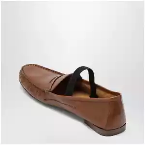 Versace Brown Guanto loafers in calf leather