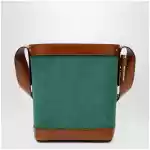 Versace Small Pivot bucket bag in green suede