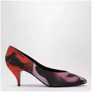 Versace Tina pumps in silk faille with The Party print