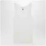 Versace Cream wool tank top with logo embroidery