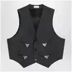 Versace Grey mohair wool vest