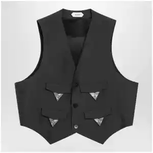 Versace Grey mohair wool vest