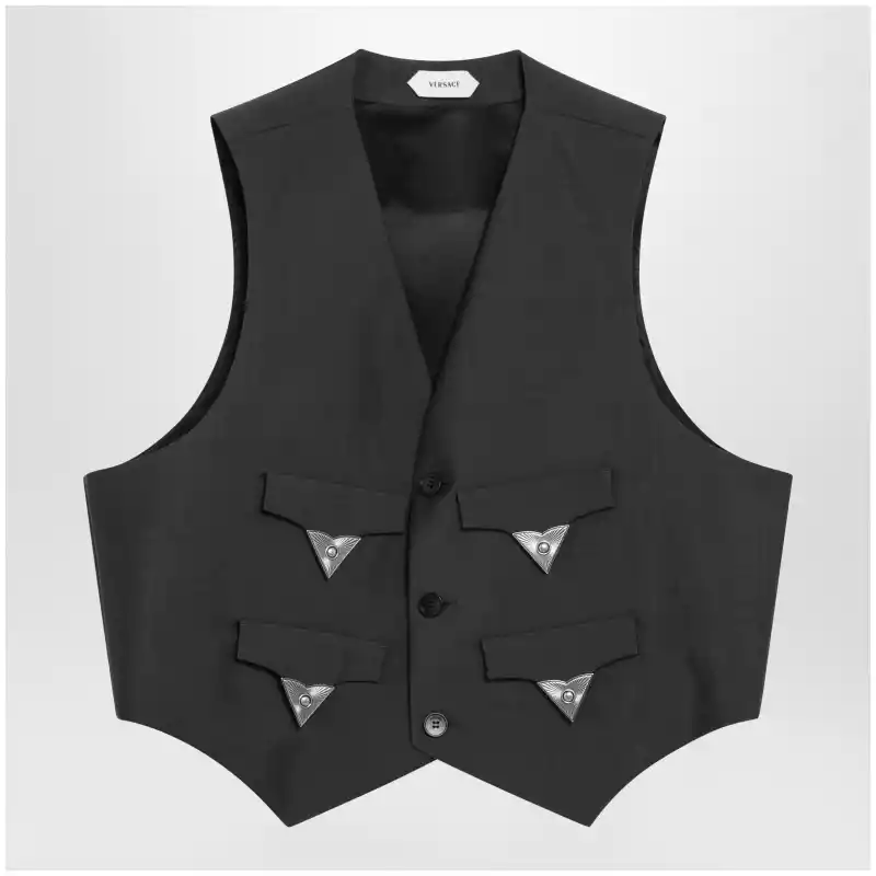 10239601A17669_S_VERSA-1E520.x-1 Versace Grey mohair wool vest