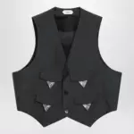Versace Grey mohair wool vest