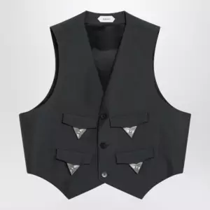 Versace Grey mohair wool vest