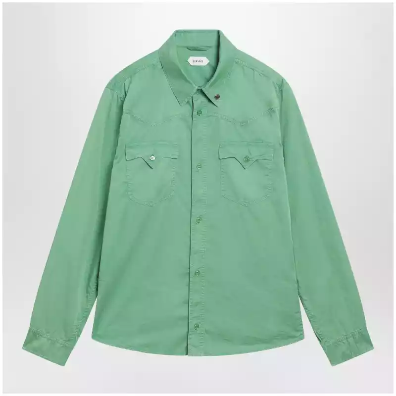 Versace Green cotton shirt