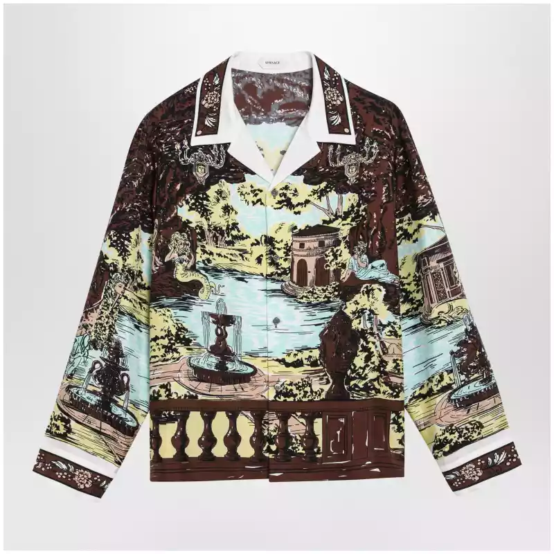 Versace Slim printed silk twill shirt