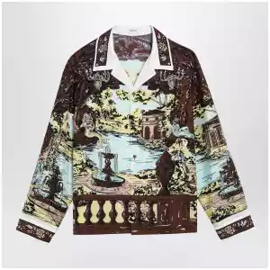 Versace Slim printed silk twill shirt