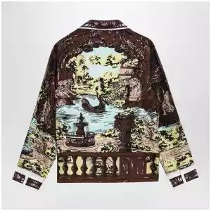 Versace Slim printed silk twill shirt