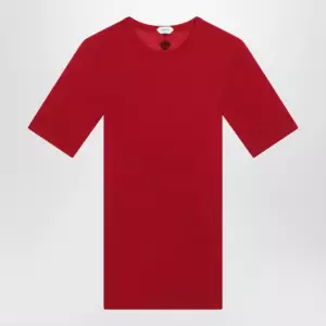 Versace Red wool T-shirt with embroidered logo