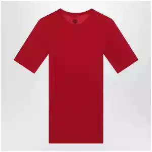 Versace Red wool T-shirt with embroidered logo
