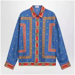 Versace Regular printed silk twill shirt