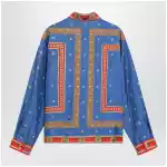 Versace Regular printed silk twill shirt