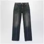 Versace Washed regular-fit cotton jeans in dark blue denim