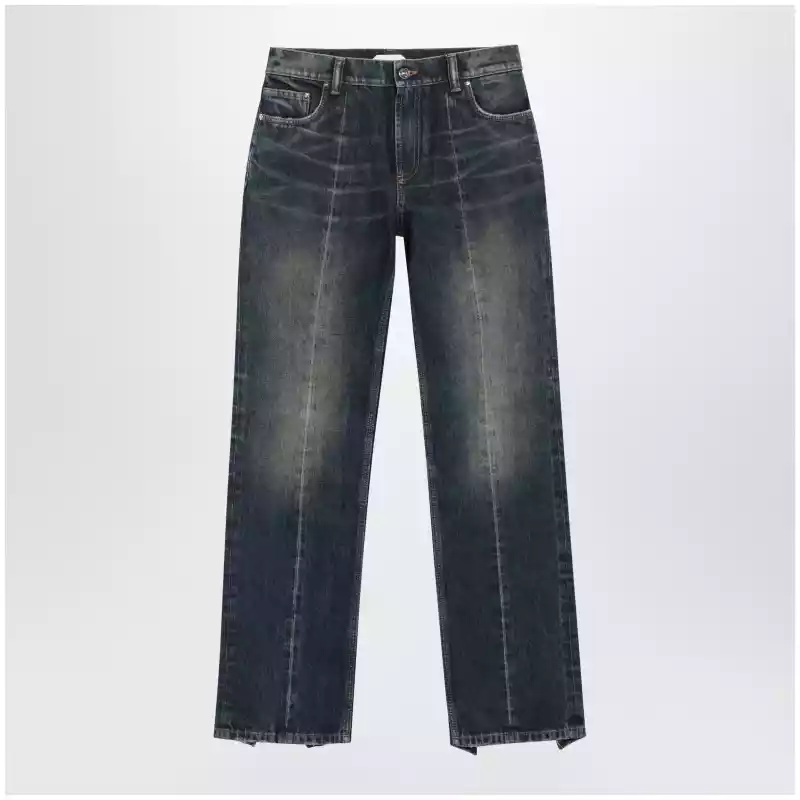 10245291A17707_S_VERSA-1DA60.x Versace Washed regular-fit cotton jeans in dark blue denim