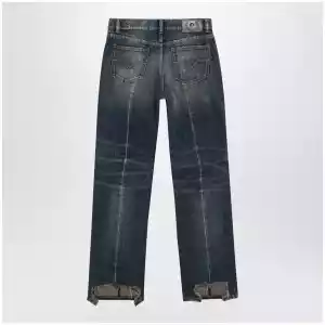 Versace Washed regular-fit cotton jeans in dark blue denim