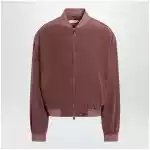 Versace Aubergine silk bomber jacket