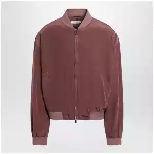 Versace Aubergine silk bomber jacket
