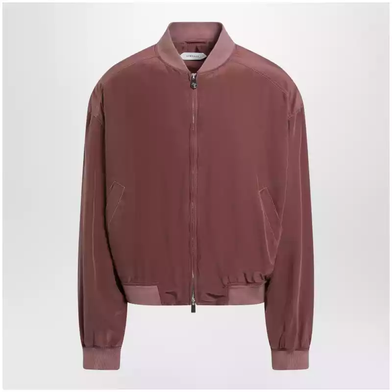 10248901A18101_S_VERSA-1LK80.x Versace Aubergine silk bomber jacket