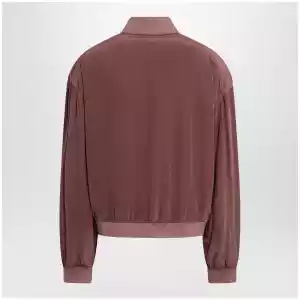 Versace Aubergine silk bomber jacket