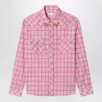 Versace Slim-fit cotton poplin check shirt