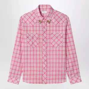 Versace Slim-fit cotton poplin check shirt