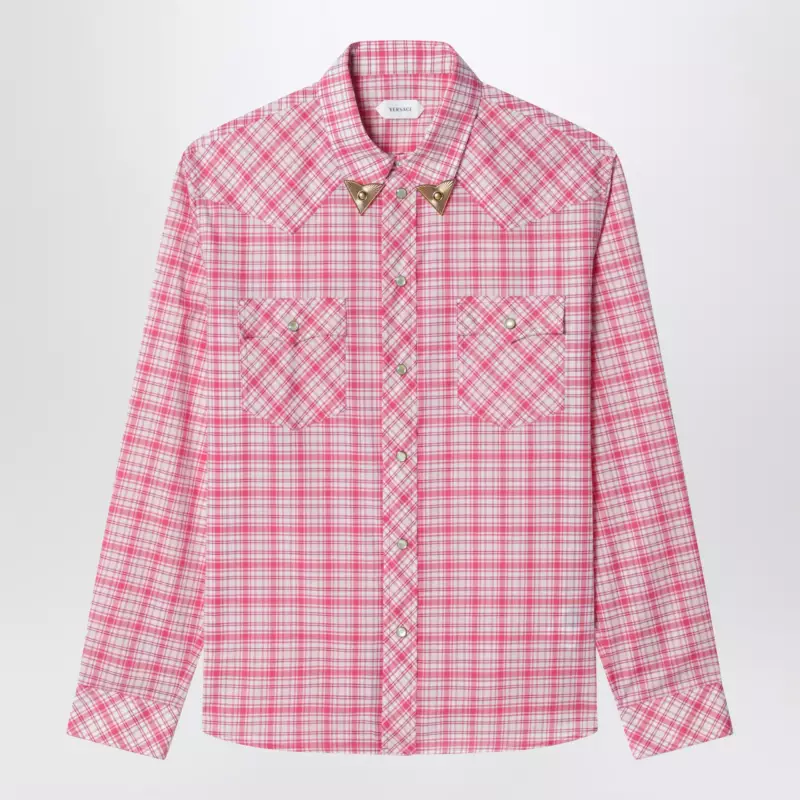 Versace Slim-fit cotton poplin check shirt