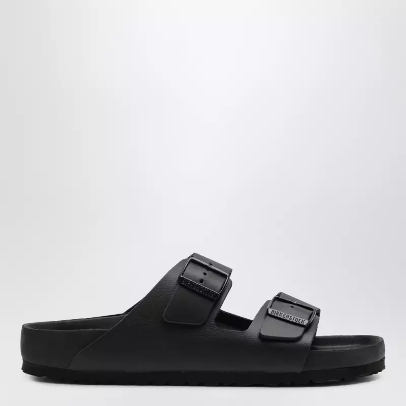Birkenstock Black Arizona slides in EVA and natural leather