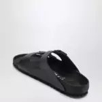 Birkenstock Black Arizona slides in EVA and natural leather