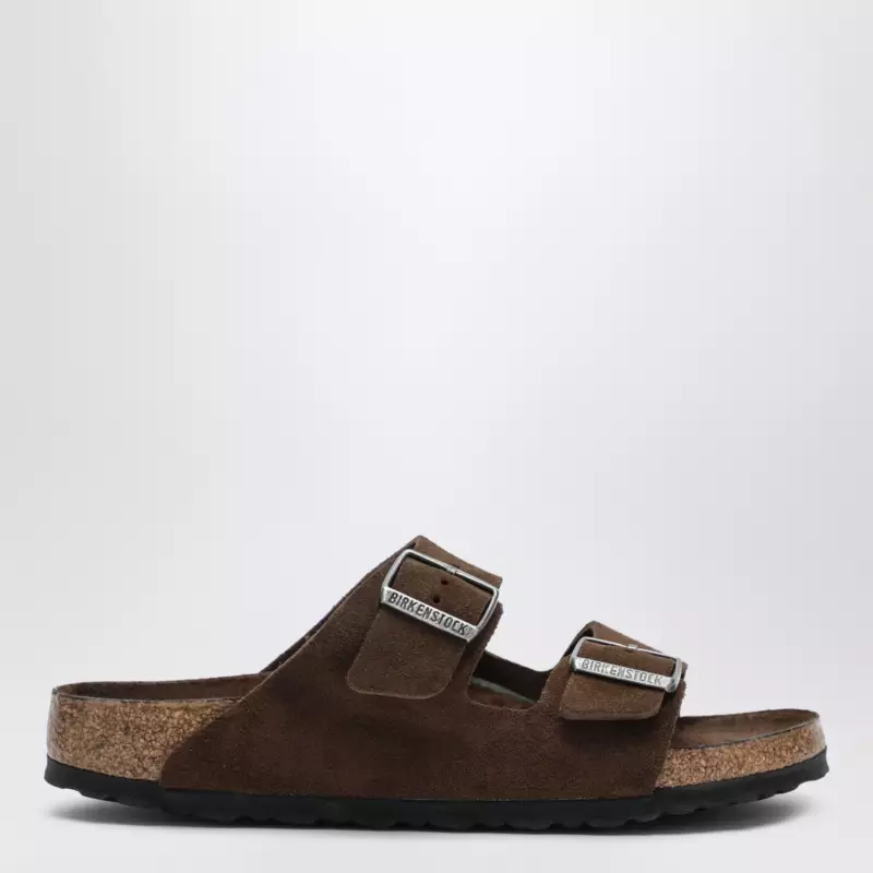 Birkenstock Brown Arizona slides with soft footbed in suede