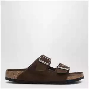 Birkenstock Brown Arizona slides with soft footbed in suede