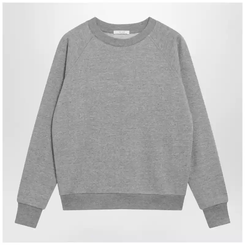 The Row Eulalia sweatshirt in grey mélange cashmere blend