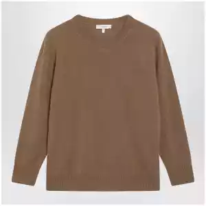 The Row Noler crewneck cashmere sweater in camel