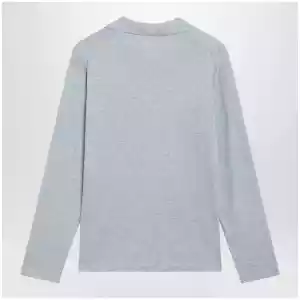 The Row Niosa oversized cotton-linen polo in ice blue