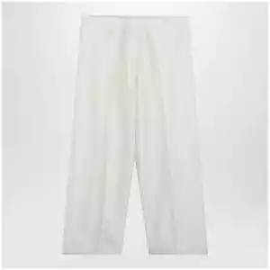 The Row Beta low-rise pajama pants in shantung silk, vanilla