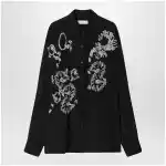 Dries Van Noten Black shirt with sequin embroidery