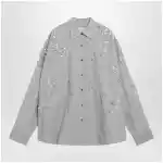 Dries Van Noten Grey shirt with sequin embroidery