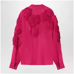 Dries Van Noten Fuchsia shirt with embossed roses